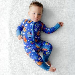 Little Sleepies Blue Sleepy Heroes Zippy New In Bag Size Newborn Bamboo